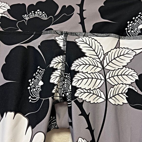 Noli Floral Mid-Rise Workout Leggings Full Length Colorblock Athletic Yoga Pants - Picture 8 of 9